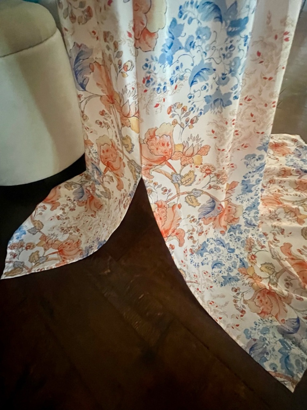 Floral Smocked Waist Maxi Dress In Peach And Blue By Love Kayla View 4